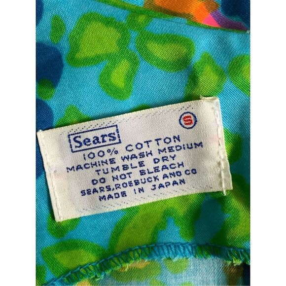 Sears Retro Vintage Floral‎ Shift Dress Blue Multi Size S - Picture 9 of 11